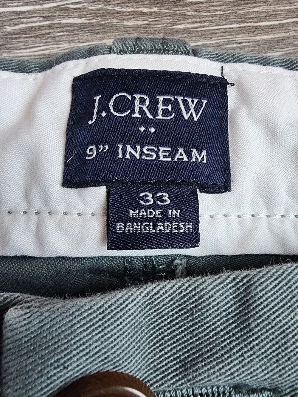 J. Crew Cotton Chino Shorts in Slate Green Men's 33